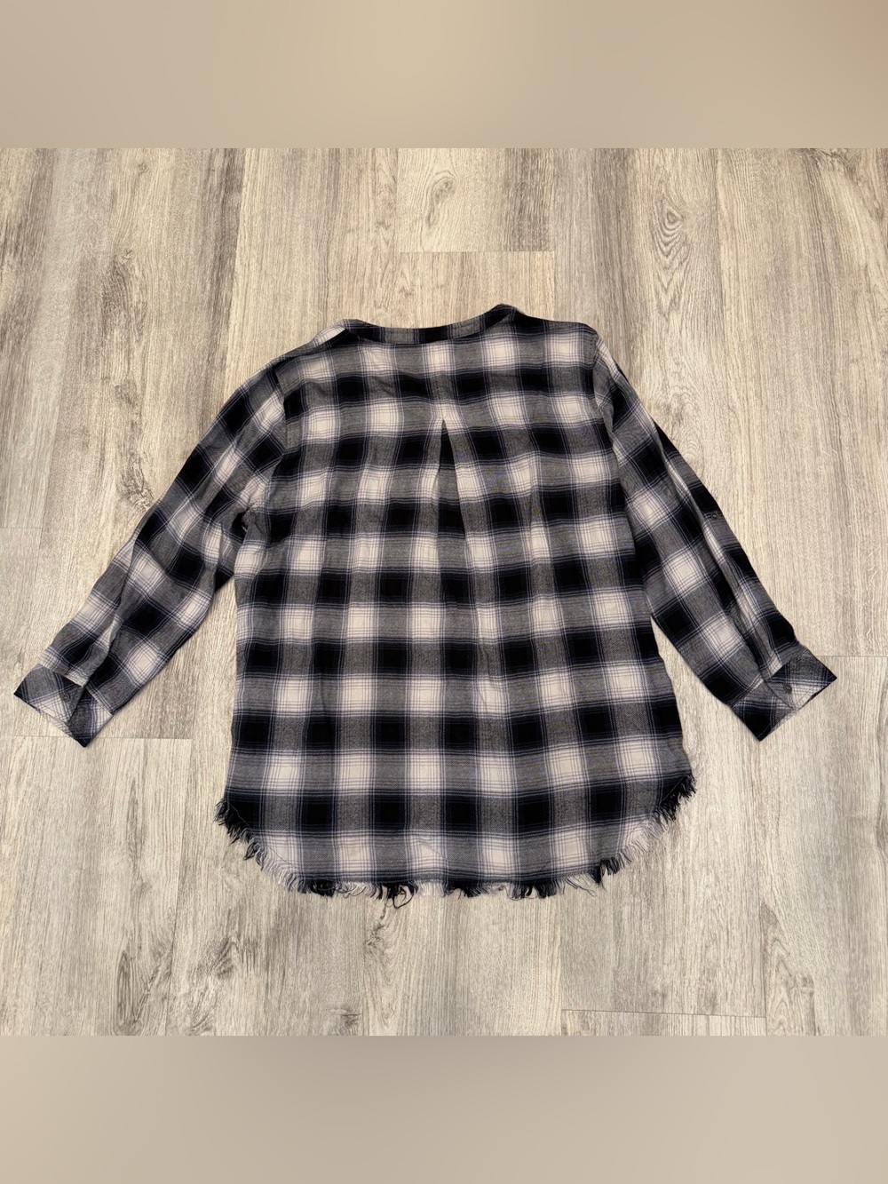 Hester & Orchard Plaid Frayed Hem Rayon‎ Tunic Top Size Medium - Picture 2 of 2